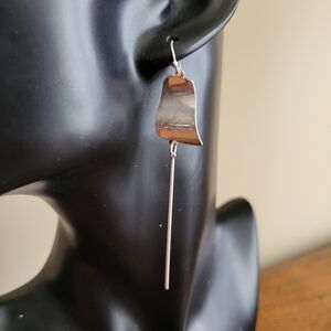 Contemporary silver fashion earring